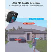 OOSSXX 5MP 4-Camera Wireless Security System with Mini NVR, Dual Antenna WiFi, 80ft Night Vision, Two-Way Audio, AI Motion Detection, 64GB Storage