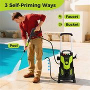 Unbranded Electric Pressure Washer, 2300 PSI, 1900W High-Power Cleaner with 4 Quick-Connect Nozzles and Soap Bottle, Green Black