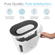 Pure Enrichment PureZone True HEPA Air Purifier, 4-Stage Filtration with UV-C Light, Mist Gray, 200 sq ft Coverage, 3 Fan Speeds, PEAIRPLG-RT