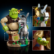 LEGO Shrek Donkey & Puss in Boots Building Set, 1,403 Pieces, Posable Figures, Collectible Movie Memorabilia, Multicolor, 72423