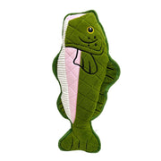 Vibrant Life Tough Buddy Trout Dog Toy, Durable Chew Level 4, Green, Plush, Eco-Friendly Materials