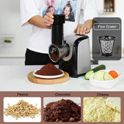 Adnoom Electric Cheese Grater 5-in-1 Professional Vegetable Slicer with 150W Motor, One-Touch Control, Black, BH6616