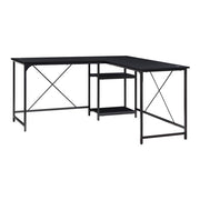Mainstays MS62025004001 Two-Way Convertible Desk with Lower Storage Shelf, Charcoal Finish and Black Metal Frame