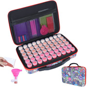 Sunnycome Art Set with Diamond Pen, Tray, 60 Clear Storage Jars, Durable Waterproof EVA Case