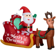Holiday Time Santas Sleigh Christmas Airblown Yard Inflatable, 5 ft, Multicolor, Built-in LED Lights
