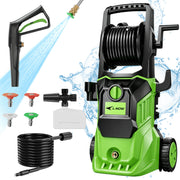 Lnow Electric Pressure Washer, 3800 PSI, 2.6 GPM, 5 Nozzles, 26ft Hose, Portable High Pressure Cleaning Machine, Green, QXJ01