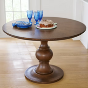 Pioneer Woman Callie Round Dining Table, Heirloom Brown Finish, Box 1
