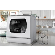 Hermitlux HMX-DW04 Portable Dishwasher, 5 Washing Programs Mini Dishwasher with Water Tank