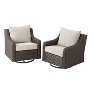 Better Homes & Gardens BHD336261303601 River Oaks Outdoor Swivel Gliders with Patio Covers, Set of 2, Dark Brown
