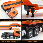 Fistone HN-1319-1 2 in 1 Remote Control Excavator with Detachable Flatbed Truck, 1:24 Scale, Sound and Light Effects
