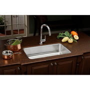 Lustertone Undermount Stainless Steel 31 in. 0-Hole Single Bowl Kitchen Sink in Satin