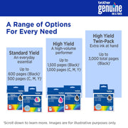 Brother Genuine LC504XLBK High Yield Black Ink Cartridge for MFC-J1365DW Printer, 1500 Page Yield