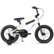 Glerc 14 Inch Kids BMX Bike with Training Wheels, Coaster and Rear V-Brakes, Adjustable Seat and Handlebar, White