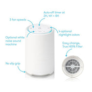 Fridababy 3-in-1 Air Purifier, Sound Machine, & Nightlight, White - Simply Plug In