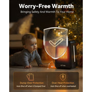 NFTIGB 1500W PTC Space Heater, Portable Ceramic Electric Heater, Black, Compact Desktop Design