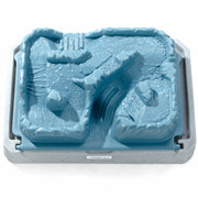 Simplay3 Blue Mountain Off-Road Adventure Sandbox with Hinged Cover and 2 Monster Trucks, Durable Double-Wall Resin Plastic, Rectangle, 16 in Height, 225020-01