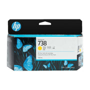 HP 738 Yellow Ink Cartridge, 130 ml, Vibrant Pigment Ink for DesignJet T850 and T950 Printers, Durable, Eco-Friendly, 498N7A
