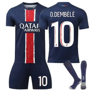 Soccer Jersey Kit Blue No.10 O.Dembl Print Size 24