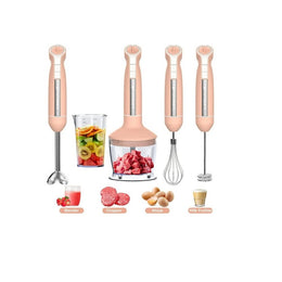 Linkchef HB-1580T-4-US-PE 5 in 1 Immersion Turbo Mode Blender, Peach