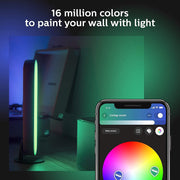 Philips Hue 7820230U7 2pk Play White & Color Ambiance Smart LED Bar Light, Black