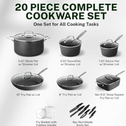 Granitestone 9372 Armor Max 20 Piece Hard Anodized Cookware Set