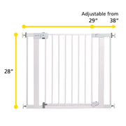 Safety 1st Easy Install Auto-Close Baby Gate, Pressure-Mounted, Magnetic Latch with SecureTech Indicator, Black, Fits 29