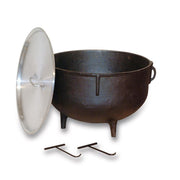 King Kooker Pre-Seasoned 10-Gallon Cast Iron Jambalaya Pot with Feet and Lifting Hooks