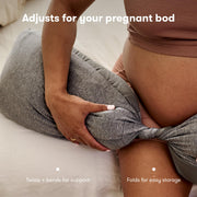 Frida Mom Adjustable Keep-Cool Pregnancy Body Pillow, Cooling Micro-Bead Filling, Dual-Fabric Comfort, Gray