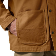 Carhartt Men's Iconic C01 Rugged Flex Duck Chore Coat, Brown, Medium, Loose Fit, Wind Fighter Technology, 106675