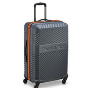 Securitech 40400682011  Patrol 27 Medium Checked Hardside Spinner Luggage, Lightweight Durable Scratch-Resistant ABS Shell, Expandable with Divider Pockets, Charcoal with Orange Accent, 40400682011