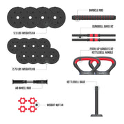 FitRx 30514 Smartbell Gym 5-in-1 Adjustable Dumbbell Set, 40 lbs, Black