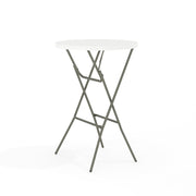 Flash Furniture 32'' Round Granite White Plastic Bar Height Folding Table
