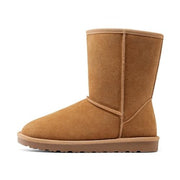 Bruno Marc Men's Winter Boots, Suede Upper with 17mm Faux Fur Lining, Slip-Resistant TPR Outsole, Chestnut, Size 8, BMUMSB2501