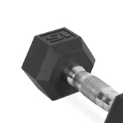 CAP Barbell 45lb Rubber Coated Hex Dumbbell, Non-Slip Chrome Steel Handle, Single, SDR1-045