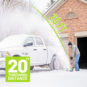 Steelite Cordless Snow Shovel, 21V, 12-Inch Clearing Width, 4.0-Ah Battery with Quick Charger, Adjustable Handle, Directional Plate, Lightweight 9.9 lb