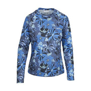 Columbia PFG Super Tidal Tee Long-Sleeve Shirt, Omni-Wick Moisture Management, UPF 50 Sun Protection, Bluebill Retrotropical, Ladies Large, 81565419