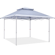 Mastercanopy 654358569 13 x 13ft Pop-up Canopy Tent, Gray Two-Tone, Water-Resistant Polyester Roof, Auto Extending Eaves, Rust-Resistant Steel Frame, 654358569