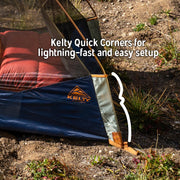 Kelty Late Start 1P Backpacking Tent, Lightweight 3-Season Shelter with Quick Corners, Aluminum Poles, Waterproof Poly Fly, Sea Spray, 40820624