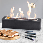 Houswise TFP_RECT_BLCK Concrete Outdoor & Indoor Fire Pit Tabletop, Rectangle (Large), Black