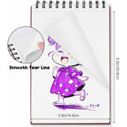 5.8x8.3in Sketch Book, 60Sheets Spiral Bound Notebooks, Bright White 92lbs/150gsm Acid-Free Drawing Paper for Painting,Sketching, Professional Sketch Pad for Artists, Beginners. BW- Red