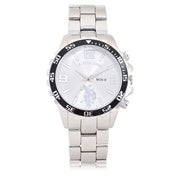 U.S. Polo Assn. Adult Male Analog Watch Silver Sports Bezel One Size USC80689
