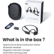 Shokz OpenComm2 Open-Ear Bone Conduction Headphones, Wireless Bluetooth Computer Headsets with Noise Canceling Mic and Mute Botton for Work, Call, Meeting, 16 Hours Talk Time for Mobile & PC