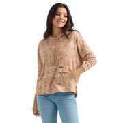 Wrangler Retro Geometric Relaxed Long-Sleeve Hoodie for Ladies - Tan/White - M