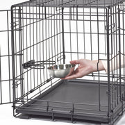 MidWest Homes For Pets Dog Crate Starter Kit, 22-Inch Double Door Wire Crate, Divider Panel, Fleece Bed, Privacy Cover, 2 Stainless Steel Bowls, Black