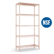 Ktaxon 5-Tier Wire Shelving Unit Steel Storage Rack Pink 30 in W x 14 in D x 60 in H