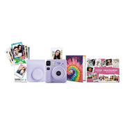 Fujifilm 600024517 INSTAX Mini SE Instant Camera Bundle with Built-in Flash Lavender Includes 10-Sheet Film Pack, Photo Album, Case, and Stickers