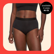 Thinx For All Leaks Hi-Waist Reusable Bladder Leak Underwear, Light Absorbency, Black, Size 1X