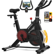 HXD-ERGO Stationary Exercise Bike with Dual Air and Magnetic Resistance, Silent Belt Drive, LCD Monitor, App Compatible, Adjustable Seat and Handlebars, 350lb Capacity