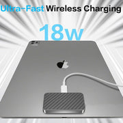 GTSOHN Magnetic Wireless Charger with Smart Connector, 18W Fast Charging, Gray, Compatible with iPad Pro 11in 1st to 4th Gen and iPad Air 10.9in 4th to 5th Gen, 037