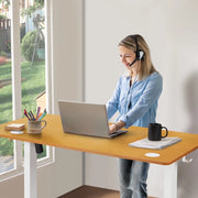 Concetta ELT01 Electric Standing Desk with Electric Lift, 55 x 24 Inch Work Surface, Oak